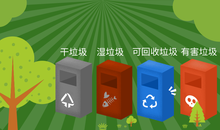 垃圾不分類,城市兩行淚!四色分類垃圾桶碼起來